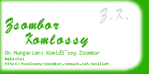 zsombor komlossy business card